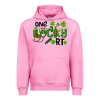 Fuchsia Pink One Lucky Respiratory Terapist Urban Hoodie - RanaPortraitStore