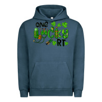 Pigment Midnight Navy One Lucky Respiratory Terapist Urban Hoodie - RanaPortraitStore