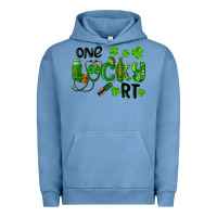Pigment Pebble Blue One Lucky Respiratory Terapist Urban Hoodie - RanaPortraitStore