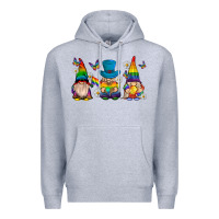 Heather Grey pride gnomies Premium Hoodie - texasbilliewilder