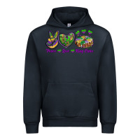 Navy Peace Love King Cake Urban Hoodie - RanaPortraitStore