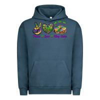 Pigment Midnight Navy Peace Love King Cake Urban Hoodie - RanaPortraitStore