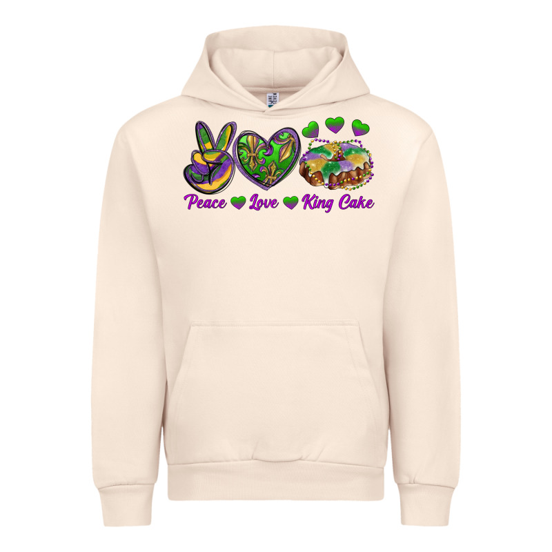 Peace Love King Cake Urban Hoodie by RanaPortraitStore | Teevron