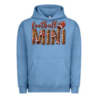 Pigment Pebble Blue football mini with leopard Urban Hoodie - texasbilliewilder