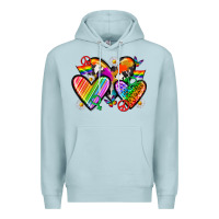 Blue Mist pride hearts Premium Hoodie - texasbilliewilder