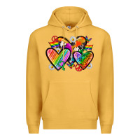 Mustard pride hearts Premium Hoodie - texasbilliewilder