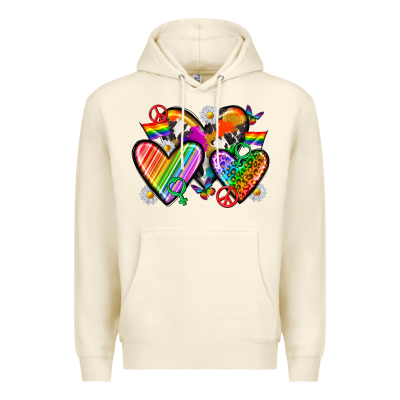 Pride Hearts Premium Hoodie by texasbilliewilder | Teevron