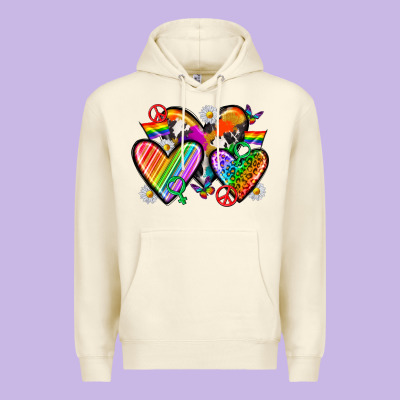 Pride Hearts Premium Hoodie Designed By Texasbilliewilder