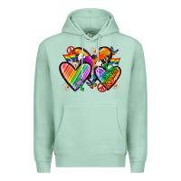 Seafoam pride hearts Premium Hoodie - texasbilliewilder