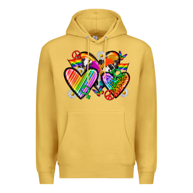 Pride Hearts Premium Hoodie by texasbilliewilder | Teevron