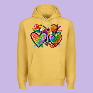 Pride Hearts Premium Hoodie Designed By Texasbilliewilder