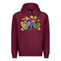 Burgundy pride hearts Premium Hoodie - texasbilliewilder
