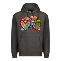 Charcoal Heather pride hearts Premium Hoodie - texasbilliewilder