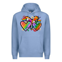 Colony Blue pride hearts Premium Hoodie - texasbilliewilder