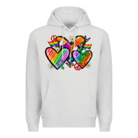 Dove Grey pride hearts Premium Hoodie - texasbilliewilder