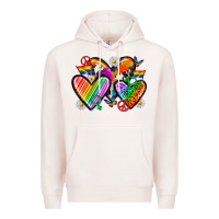 Pale Pink pride hearts Premium Hoodie - texasbilliewilder