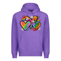 Purple pride hearts Premium Hoodie - texasbilliewilder
