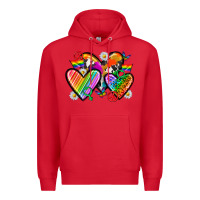 Red pride hearts Premium Hoodie - texasbilliewilder
