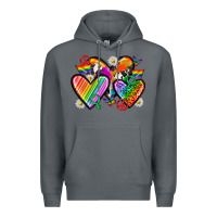 Rock pride hearts Premium Hoodie - texasbilliewilder