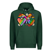 Sports Green pride hearts Premium Hoodie - texasbilliewilder