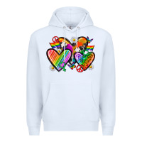 White pride hearts Premium Hoodie - texasbilliewilder