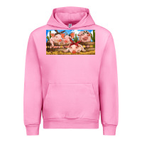 Fuchsia Pink Pig Farm Urban Hoodie - RanaPortraitStore