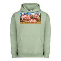 Pigment Oil Green Pig Farm Urban Hoodie - RanaPortraitStore