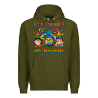 Army Green pride gnomies Premium Hoodie - texasbilliewilder