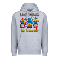 Heather Grey pride gnomies Premium Hoodie - texasbilliewilder