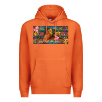 Carrot Brown horse with flowers and leopard Premium Hoodie - RanaPortraitStore