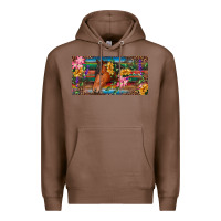 Chestnut Brown horse with flowers and leopard Premium Hoodie - RanaPortraitStore