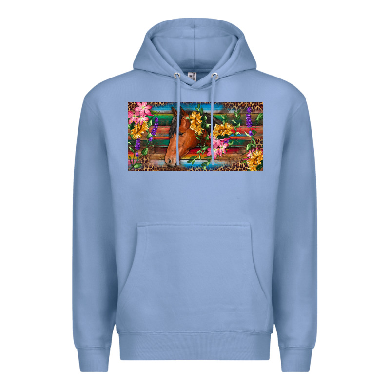 Brown Horse With Flowers And Leopard Premium Hoodie by RanaPortraitStore | Teevron
