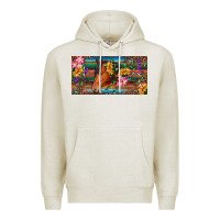 Oatmeal Heather Brown horse with flowers and leopard Premium Hoodie - RanaPortraitStore