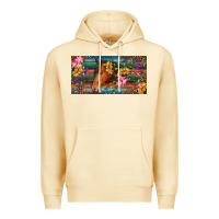 Pina Colada Brown horse with flowers and leopard Premium Hoodie - RanaPortraitStore