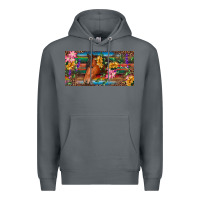 Rock Brown horse with flowers and leopard Premium Hoodie - RanaPortraitStore