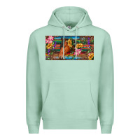 Seafoam Brown horse with flowers and leopard Premium Hoodie - RanaPortraitStore