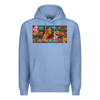 Colony Blue Brown horse with flowers and leopard Premium Hoodie - RanaPortraitStore