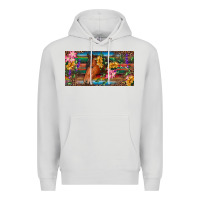 Dove Grey Brown horse with flowers and leopard Premium Hoodie - RanaPortraitStore