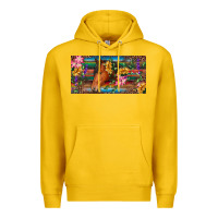 Lemon Brown horse with flowers and leopard Premium Hoodie - RanaPortraitStore