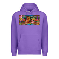 Brown Horse With Flowers And Leopard Premium Hoodie | Teevron