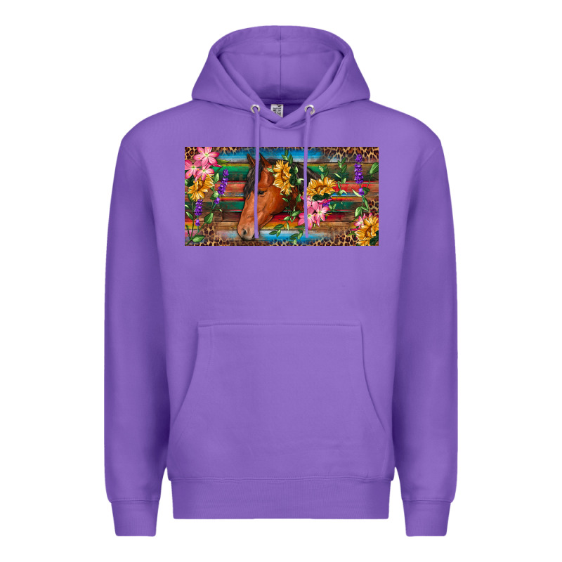 Brown Horse With Flowers And Leopard Premium Hoodie by RanaPortraitStore | Teevron
