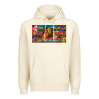 Sandshell Brown horse with flowers and leopard Premium Hoodie - RanaPortraitStore