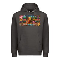 Smoke Brown horse with flowers and leopard Premium Hoodie - RanaPortraitStore
