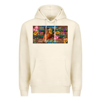 Tofu Brown horse with flowers and leopard Premium Hoodie - RanaPortraitStore
