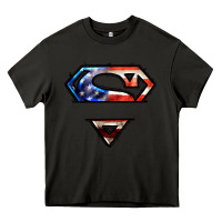 Asphalt super american flag logo Heavy Core Tee - LillyAllenDesigns