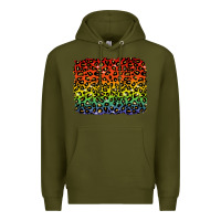 Army Green pride leopard background lgbt Premium Hoodie - texasbilliewilder