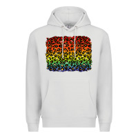 Dove Grey pride leopard background lgbt Premium Hoodie - texasbilliewilder