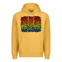 Mustard pride leopard background lgbt Premium Hoodie - texasbilliewilder