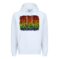 White pride leopard background lgbt Premium Hoodie - texasbilliewilder