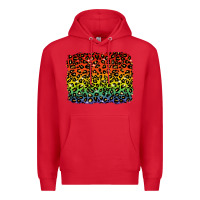 Red pride leopard background lgbt Premium Hoodie - texasbilliewilder
